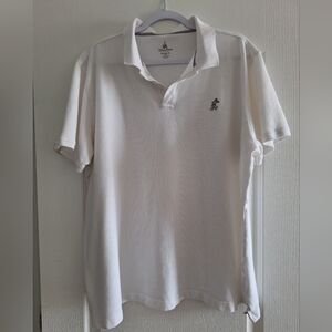 Disney Parks Shirt Mens XXL White Mickey Mouse Logo Short Sleeve Pique Polo